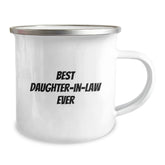 Funny Daughter-in-law Gifts for Birthday, Best Daughter-in-law Ever Camping Mug, Gifts from Family - 12 oz Stainless Steel with Enamel Finish - Image 2